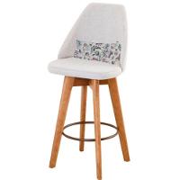 Kit 10 Banquetas Linho Bege E Almofada Flores