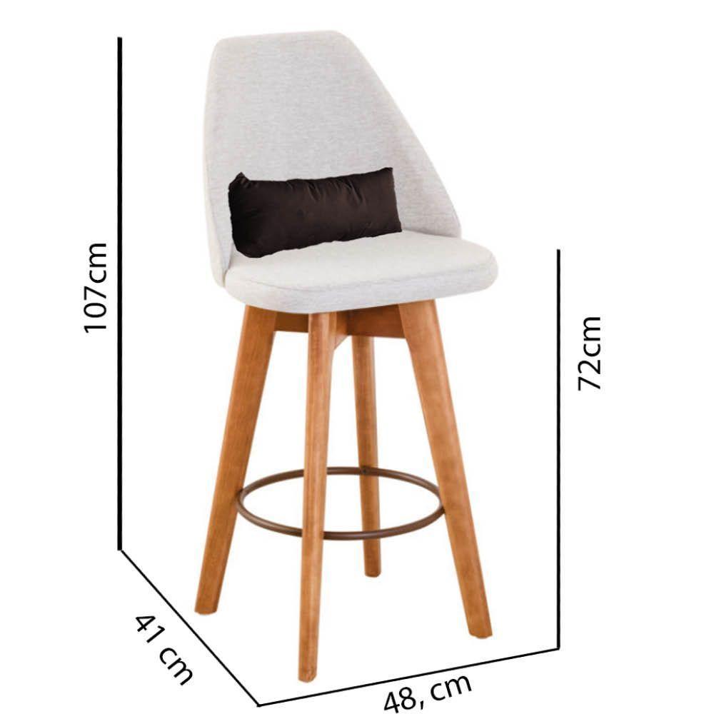 Kit 10 Banquetas Bege Claro E Almofada Suede Marrom - 3