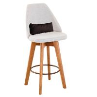 Kit 05 Banquetas Bege Claro E Almofada Suede Marrom - 5