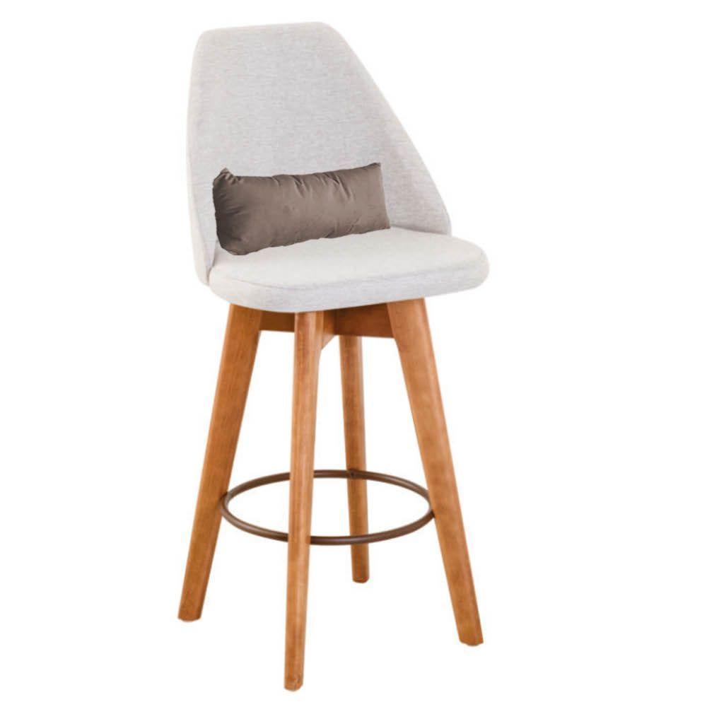 Kit 05 Banquetas Bege Claro E Almofada Suede Bege - 5