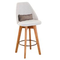 Kit 05 Banquetas Bege Claro E Almofada Suede Bege - 5