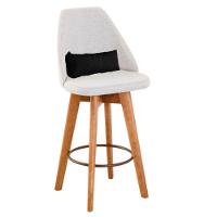 Kit 02 Banquetas Bege Claro E Almofada Suede Preto - 9