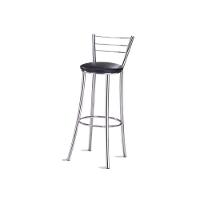 Kit 4 Banquetas Para Bancada Cromada Assento Preto - 3