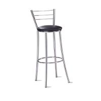 Kit 4 Banquetas Para Bancada Cromada Assento Preto - 4