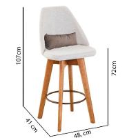 Kit 10 Banquetas Linho Bege E Almofada Suede Bege - 3