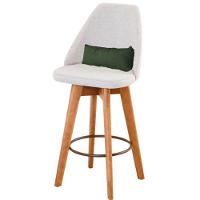 Kit 02 Banquetas Bege Claro E Almofada Suede Verde Musgo