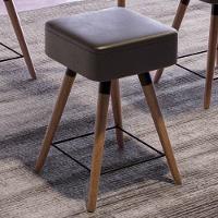 Kit 04 Banquetas Baixas 50x32cm Com Pés Palito Corano Preto - 4