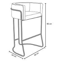 Kit 4 Banquetas Base Aço Preto C-03 Corano Cinza Chumbo - 5