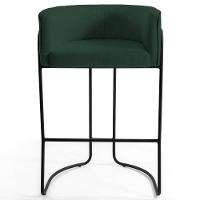 Kit 4 Banquetas Base Aço Preto C-117 Verde Musgo - 9