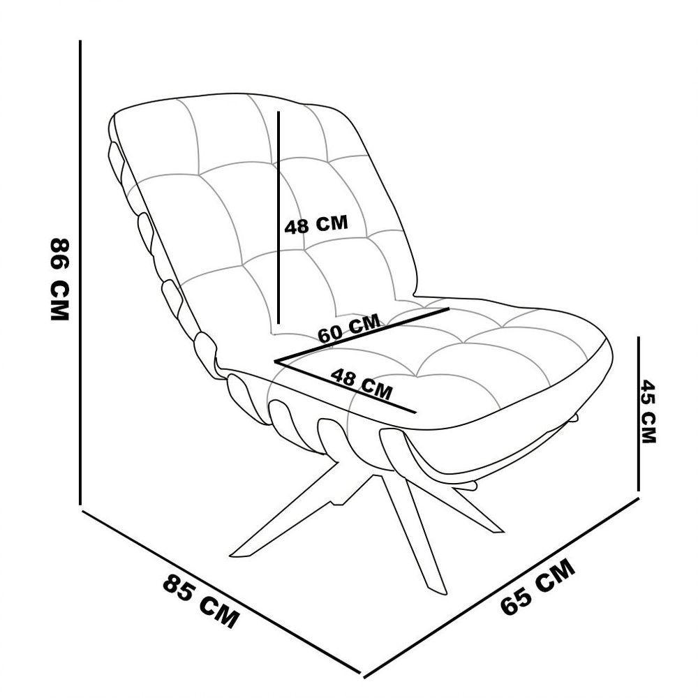 Poltrona Giratória Costela Linho Whiski Rose A106 Base Madeira - 2