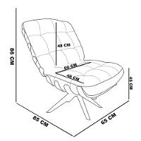 Poltrona Giratória Costela Linho Whiski Rose A106 Base Madeira - 2