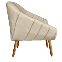 Poltrona Giovana Linho Areia A27 Castanho