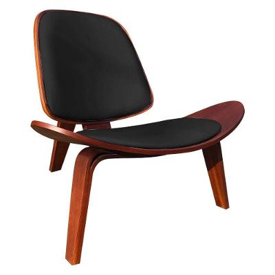 Poltrona Shell Corino Preto D'rossi