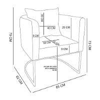 Poltrona Corano Nozes Linho Base Metálica Dourado - 1