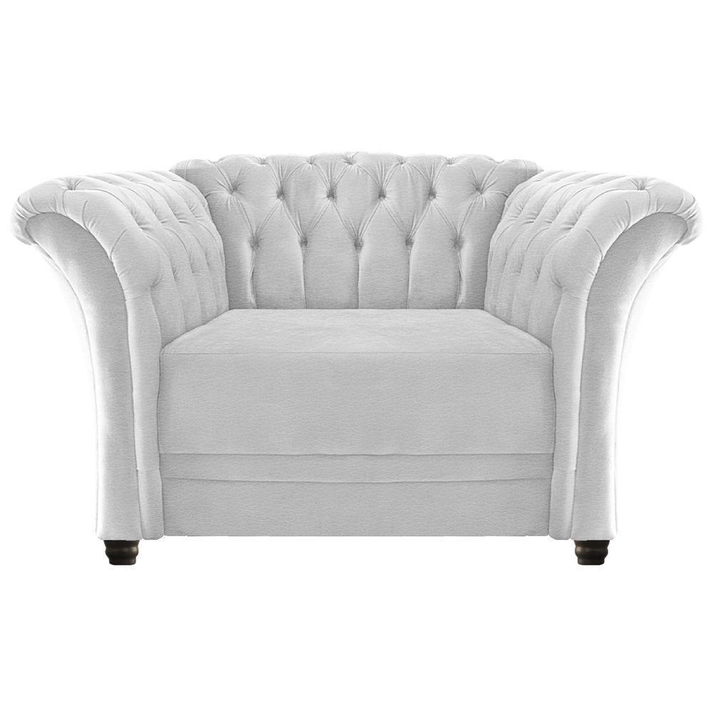 Poltrona Decorativa Chesterfield Branco - 1