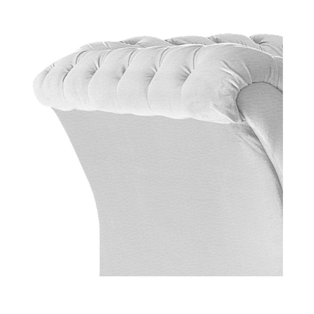 Poltrona Decorativa Chesterfield Branco - 2