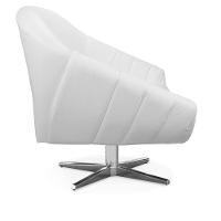 Kit 02 Poltronas Giratória Giovana Corino Base Cromada - 3