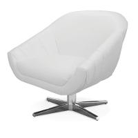 Kit 02 Poltronas Giratória Giovana Corino Base Cromada