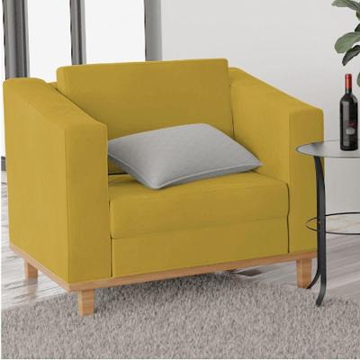 Poltrona Decorativa Europa Suede Amarelo