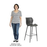 Kit 6 Banquetas Alta Com Encosto Para Bancada Cozinha Penha R02 Pu Cinza Chumbo - Mpozenato - 5