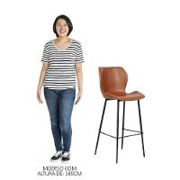Kit 5 Banquetas Alta Com Encosto Para Bancada Cozinha Penha R02 Pu Marrom - Mpozenato