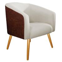 02 Poltronas Luiza Corano Nozes e Linho Bege - 4