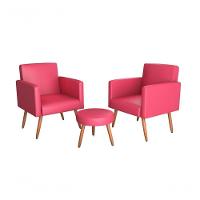 Conjunto 02 Poltronas E 1 Puff Dallas - Rosa Courano - 2