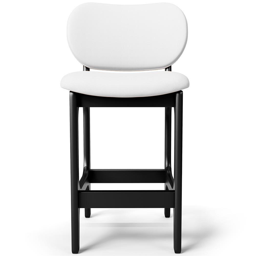Kit 06 Banquetas Baixa Bar Cozinha E Sala De Jantar Fixa Betta L02 Preto Facto Branco - Lyam Decor - 3