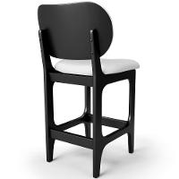 Kit 06 Banquetas Baixa Bar Cozinha E Sala De Jantar Fixa Betta L02 Preto Facto Branco - Lyam Decor