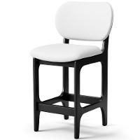 Kit 06 Banquetas Baixa Bar Cozinha E Sala De Jantar Fixa Betta L02 Preto Facto Branco - Lyam Decor - 6