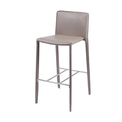 Banqueta Com Encosto Glam Em Pu Fendi Base De Aço