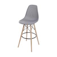 Banqueta Eames Dsw Colmeia Em Polipropileno Cinza Base Madeira - 1