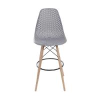 Banqueta Eames Dsw Colmeia Em Polipropileno Cinza Base Madeira - 3
