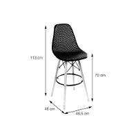 Banqueta Eames Dsw Colmeia Em Polipropileno Cinza Base Madeira - 4
