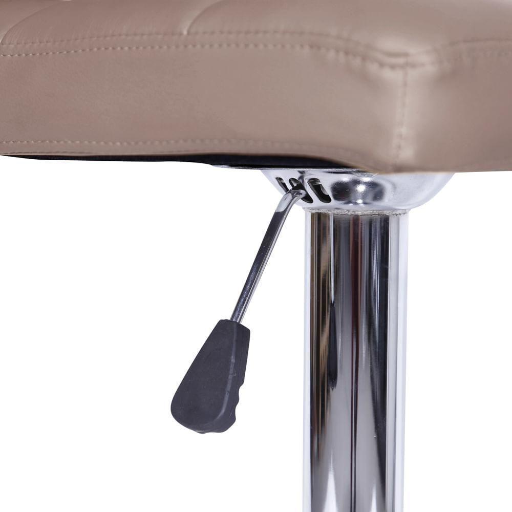 Banqueta Giratória Gomos Confort Estofada Em Pu Caramelo Base Cromada - 4