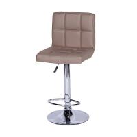 Banqueta Giratória Gomos Confort Estofada Em Pu Caramelo Base Cromada - 1