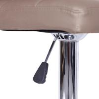 Banqueta Giratória Gomos Confort Estofada Em Pu Caramelo Base Cromada - 4