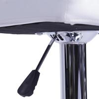 Banqueta Giratória Gomos Confort Estofada Em Pu Branca Base Cromada - 3