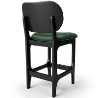 Kit 05 Banquetas Baixa Bar Cozinha E Sala De Jantar Fixa Betta L02 Preto Facto Verde Musgo