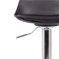 Kit 2 Banquetas Altas Luisa Rivatti Polipropileno Almofada Pu Preta Base Disco Cromado - 5