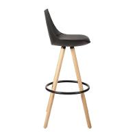 Kit 2 Banquetas Altas Lorena Rivatti Polipropileno Preta Base Madeira - 2