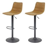 Kit 2 Banquetas Giratória Barbacena Rivatti Revestimento Em Poliuretano (Pu) Caramelo Base Disco - 1