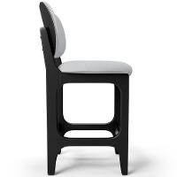 Kit 05 Banquetas Baixa Bar Cozinha E Sala De Jantar Fixa Betta L02 Preto Linho Cinza - Lyam Decor - 2