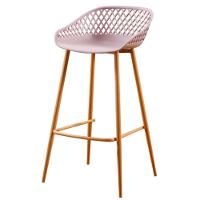 Kit 4 Banquetas Altas Clarice Sidera Rivatti Polipropileno Camurça Base Metal Aço - 3