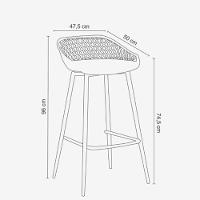 Kit 4 Banquetas Altas Clarice Sidera Rivatti Polipropileno Branca Base Metal Aço - 2