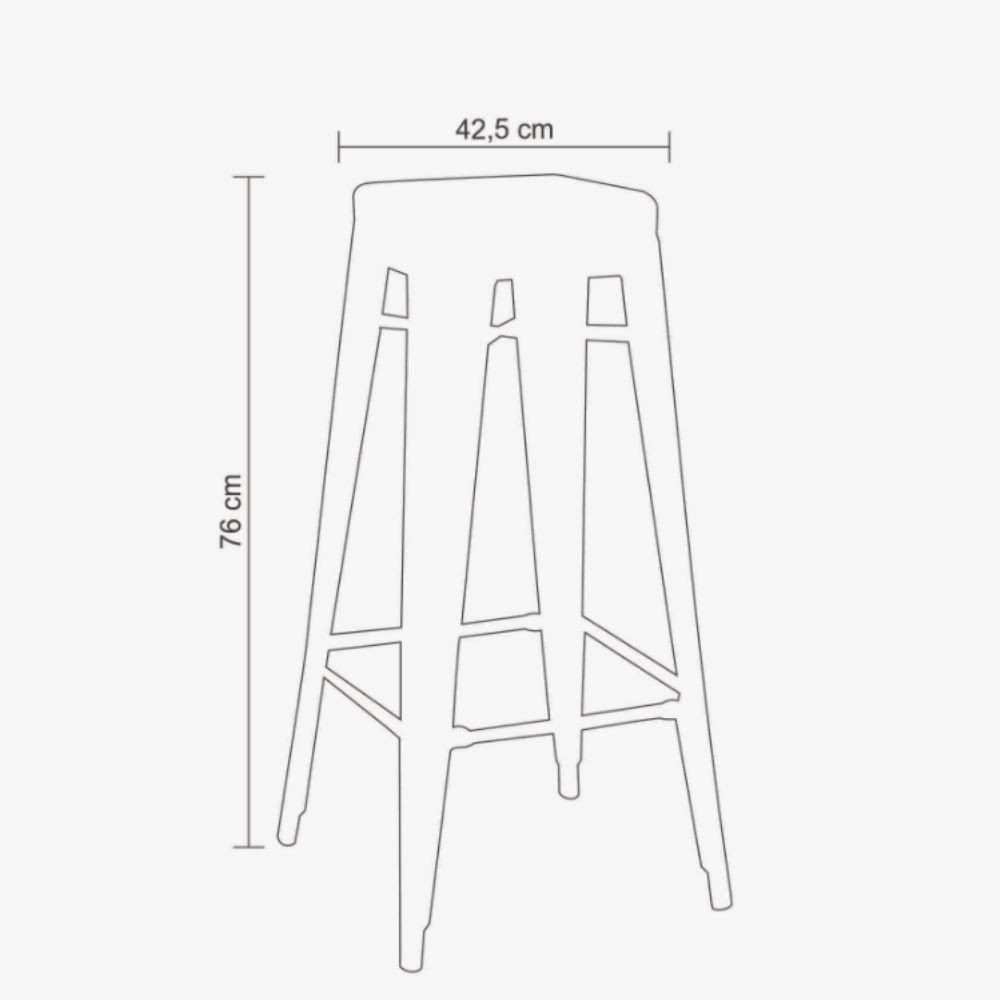 Kit 4 Banquetas Altas Iron Tolix Titan Rivatti Amarela Base Metal - 5