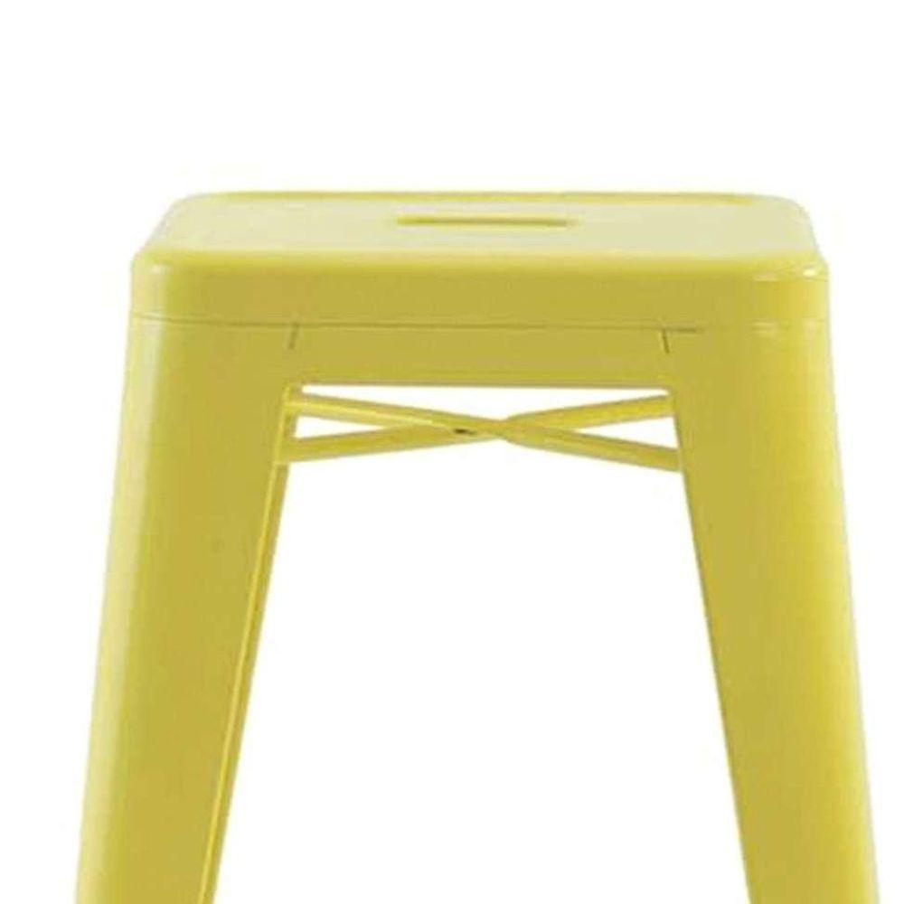 Kit 4 Banquetas Altas Iron Tolix Titan Rivatti Amarela Base Metal - 6