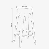 Kit 4 Banquetas Altas Iron Tolix Titan Rivatti Amarela Base Metal - 9