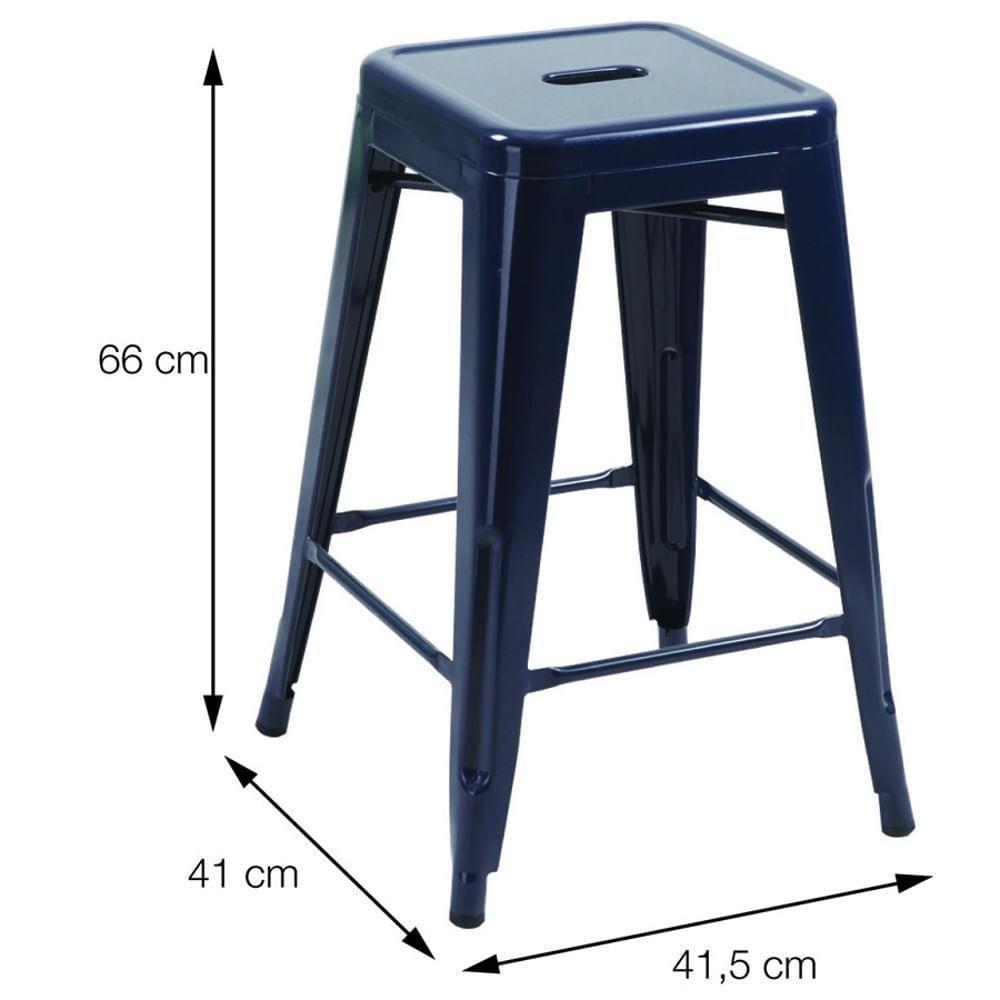 Banqueta Média Tolix Iron Titan Em Aço Preta - 2