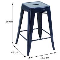 Banqueta Média Tolix Iron Titan Em Aço Preta